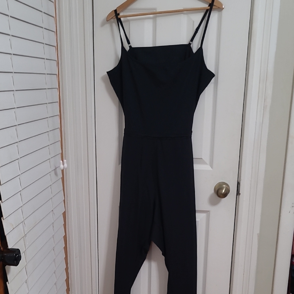 Gap Chic Black Spaghetti Strap Backless Jumpsuit